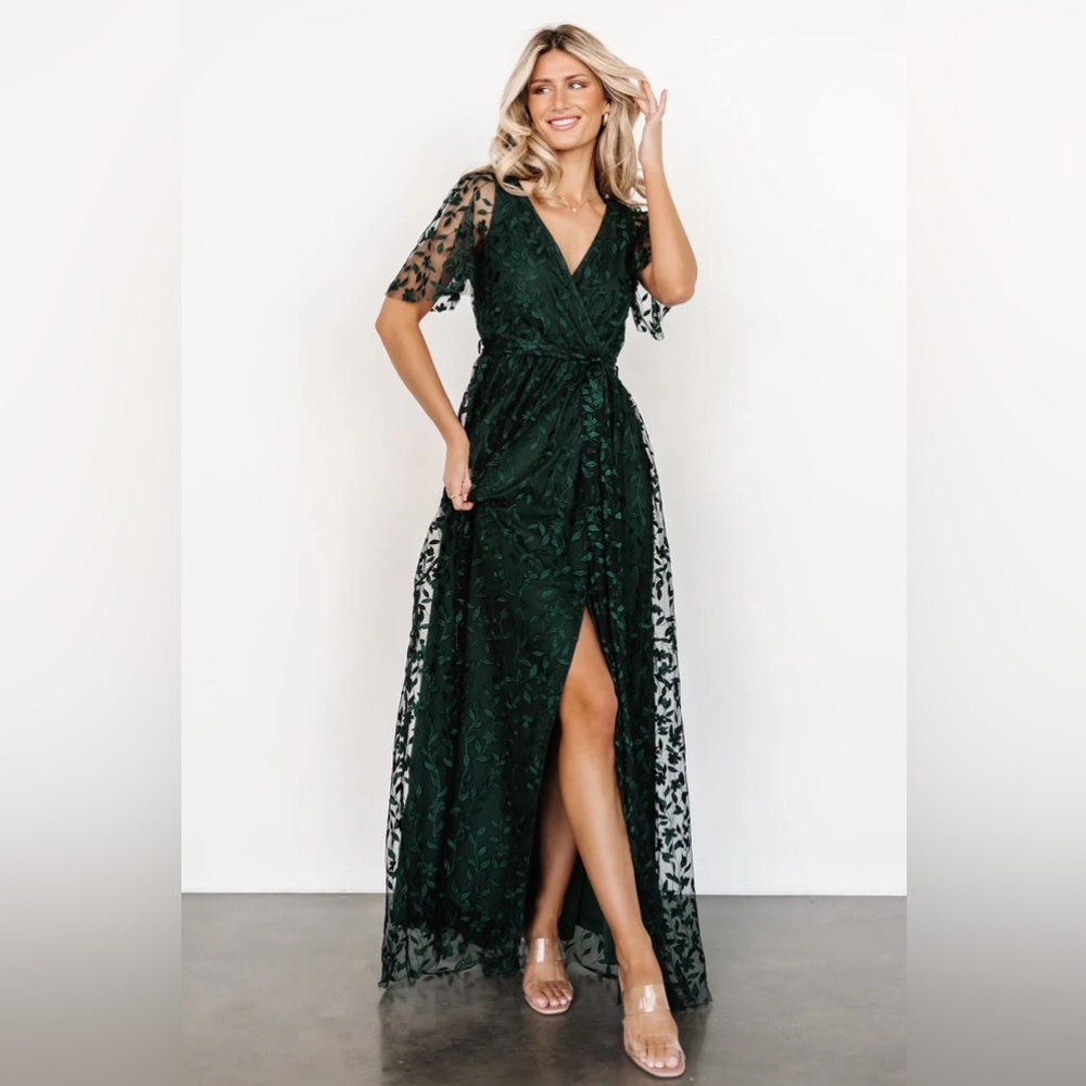 Baltic Born Green Marseille Embossed Maxi Dress Size XXL